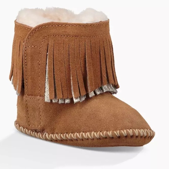 UGG Australia Girls Branyon Fringe | Chestnut/Metallic | Size Infant 0/1 | NEW🤎 - Picture 2 of 6